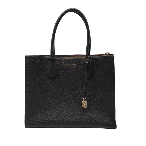Michael Kors Brown Pebbled Leather Mercer Satchel - Picture 1 of 11